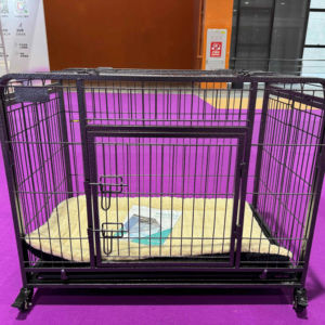 Ağır Metal köpek kafesi ışıklık ön kapı birden boyutları uygun köpek sandık katı desen evcil hayvan kafesi çelik tel çerçeve ile - Product Image 1
