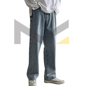 Pantalones Vaqueros de Mezclilla con Logotipo Personalizado, Estilo Urbano, Corte Holgado, Recto, Tallas Grandes, Jeans para Hombre de Alta Calidad - Product Image 1