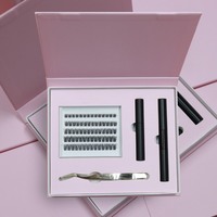 Boîte à cils DIY faite main avec design gratuit 2026, plateaux d'extensions de cils PBT en grappes Mega Volume 10D-20D, emballage personnalisé pour kit DIY
