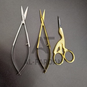 Ciseaux de maquillage professionnels japonais en acier inoxydable ciseaux à sourcils à lame incurvée avec logo gratuit polonais miroir argenté - Product Image 6