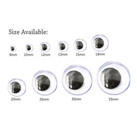 55 pièces de yeux boule en plastique autocollants de 10 mm - Accessoires pour jouets en peluche, mini-jouets et bricolage