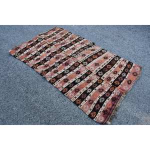 Alfombra tradicional de lana marrón y naranja, 3,9x6,6 pies, tejido plano turco, sala de estar alfombra para, técnica 3D de 9x12 para uso en pasillo - Product Image 2