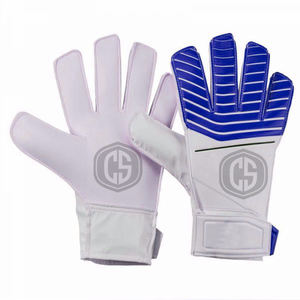 Guantes de Portero con Palma Plana, Diseño a Rayas Blancas y Azules, Guantes de Fútbol con Agarre de Látex Duradero y Correa de Muñeca Segura - Product Image 1