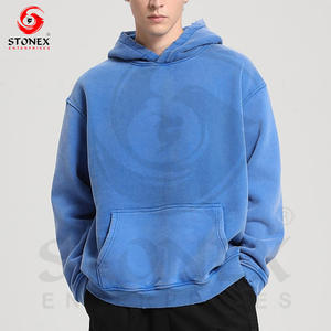 Sudadera desgastada con agujeros rasgados vintage lavado ácido en blanco de peso pesado de color personalizado para hombres - Product Image 4