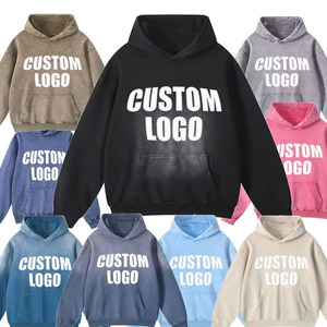 Sweat à capuche de haute qualité avec impression bouffante lourde Unisexe Logo personnalisé Oversize Men Print on Demand Hoodies Manufacturers - Product Image 1