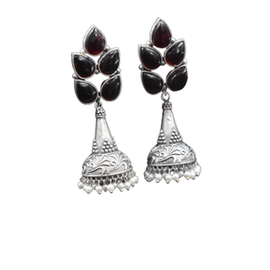 Top qualité laiton matériel nouveau Design élégant argent se ressemblent pierre goujon Jhumka boucle d'oreille bijoux pour filles et femmes - Product Image 6