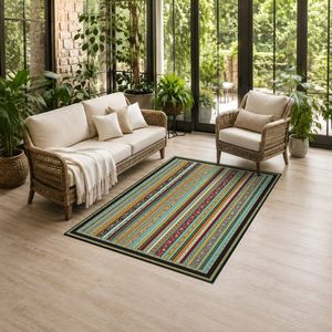 Tapis de salon en chenille antidérapant, imprimé numérique, style ethnique Kilim, beige et marron, lavable en machine, vente en gros - RUGS DEPOT LXDP-0459 - Product Image 6