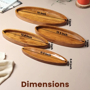 ชุดถาดเสิร์ฟทำจากไม้และเรซินทำมือเป็นมิตรกับสิ่งแวดล้อมรูปทรงพรีเมียมใช้ในบ้านโรงแรมอาหารขนมผลไม้ - Product Image 6