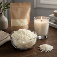 Granulés de cire de soja naturelle pour la fabrication de bougies parfumées personnalisées, décoration intérieure, fourniture en gros d'usine, 100% pur