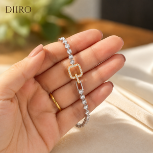 Custom 18K <b>Gold</b> Plated Round Brilliant Cut Luxury Moissanite Tennis Bracelet Freshwater Pearl Women's Engagement Gift Jewelry - Product Image 3