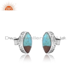 DWS Jewellery Stunning Kingman <b>Turquoise</b> <b>Studs</b> 925 Sterling Silver Gemstone Manufacture Supplier - Product Image 3