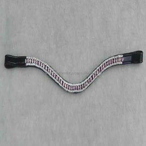 ที่คาดคิ้วหนังม้าเป็นลอนคริสตัลสีชมพูกุหลาบ3แถวสำหรับบังเหียนในทุกขนาดรูปร่างและสีสั่งทำได้ - Product Image 5