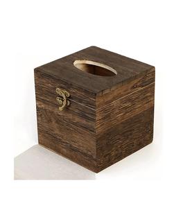Wooden Tissue Box <b>Cover</b> Square with Hinged Lid Napkin Dispenser Suitable for Home Decoration Bedroom, <b>Dining</b> <b>Table</b> Office - Product Image 1