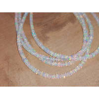 Perles Rondelles Lisses en Opale de Feu Éthiopienne Grade AAA, Diamant Naturel Blanc, Bijoux de Luxe Éclatants pour la Fabrication, Vente en Gros en Vrac