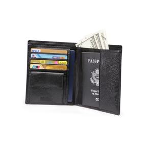 Funda de pasaporte de cuero PU con logotipo personalizado, protector de pasaporte personalizado de Color negro, venta al por mayor - Product Image 1