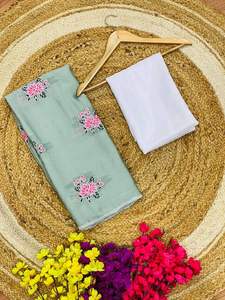 ส่าหรีลายดอกไม้ chinnon สำหรับงานปาร์ตี้และงานแต่งงานงานปักลายดอกไม้สไตล์อินเดีย - Product Image 4