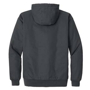 Sudadera con capucha térmica de forro polar grueso para hombre, 100% poliéster, ecológica, negra con forro gris - Product Image 2