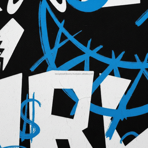 Camiseta Gráfica CRAZY GIRL, Diseño de Graffiti Azul, Estilo Urbano, Talla Grande, Algodón Grueso, Personalizable con Logotipo OEM - Product Image 6