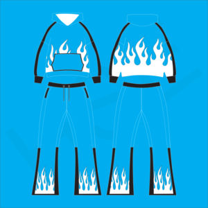Survêtement à imprimé flamme OEM/ODM |   Ensemble sweat-shirt et pantalon personnalisé multicolore - Product Image 2