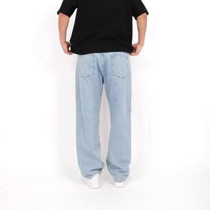 Jean en denim 100% coton respirant et confortable pour homme, taille moyenne, coupe droite, délavé, automne, meilleure vente - Product Image 2