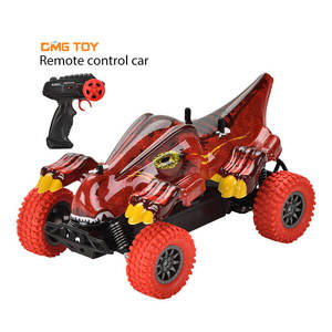 Pabrik luar ruangan 1/18 2.4G dinosaurus kecepatan tinggi mobil balap merah mainan truk untuk anak-anak termasuk pengendali jarak jauh dan kabel USB