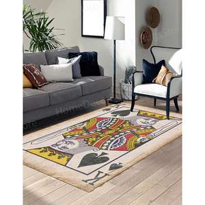 Tapis imprimé à motifs modernes : Tapis King Card, petit, salle de jeux, décoration de salon, tapis fin non tissé - Product Image 1