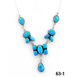 Pendentif artisanal en argent sterling avec turquoise blanche, motif goutte d'eau, ancre et chiffres, style religieux classique, idéal comme cadeau - Product Image 2