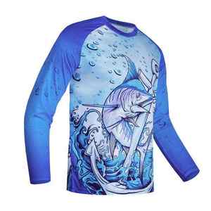 Camisas de pesca Mahi de transferencia de calor hechas a medida UPF 50 antibacteriano 100% algodón Unisex OEM logotipo personalizado - Product Image 1