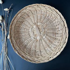 Tienphong vente en gros 2024 Vintage tissé rotin osier panier plateau grand plateau de Table rustique plateau de service pour décor de Table centrale - Product Image 1