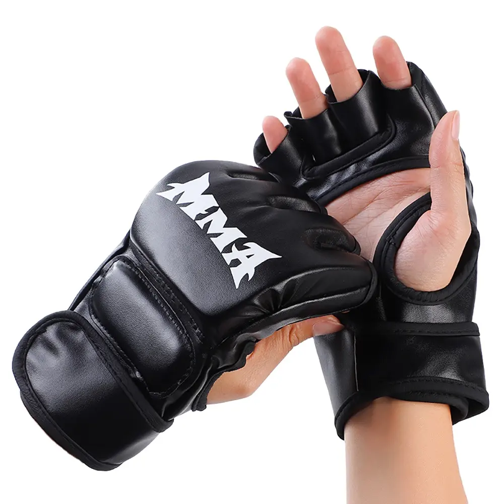 High Quality Boxing Gloves MMA Gloves Half Finger Punching Bag Kickboxing Leather Professional Karate Gloves Training Equipment