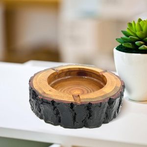 Cenicero de Madera Hecho a Mano para Cigarrillos y Puros, Ceniceros Decorativos de Madera para Tabaco, para Interiores y Exteriores, para el Hogar y la Oficina - Product Image 4