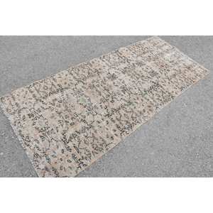 Alfombra negra beige vintage Alfombras turcas de 3,3x7,5 pies - Product Image 2