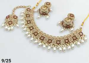 Indian Traditional Gold Plated Jhumka Earring & Magtika <b>Necklace</b> Set for Women <b>Drop</b> & Motipearl Design for Parties Women & Girls - Product Image 6