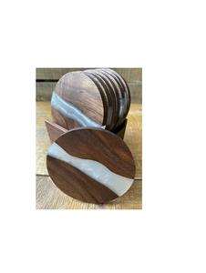 Juego de Posavasos de Resina y Madera de Primera Calidad Craft Valley, Hechos a Mano, Duraderos, Elegantes y Modernos, Pieza Decorativa de 400 mm de Diámetro, Opción de Regalo Perfecta - Product Image 6