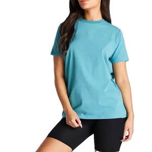T-shirt basique à manches courtes en coton épais, col rond, couleur unie, coupe ample, décontracté, pour hommes et femmes - Product Image 3