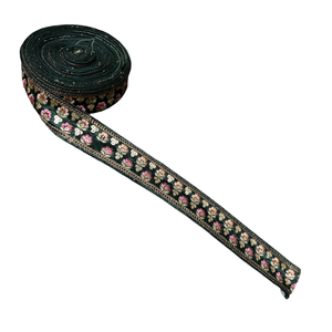 Cintas de encaje de red de diseñador de alta calidad, hilo de ganchillo con liga de lentejuelas bordadas, precio al por mayor para decoración de exportación de India - Product Image 1