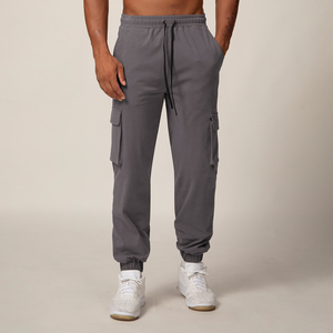 Pantalons décontractés de qualité supérieure pour hommes, respirants, plusieurs poches, cordon de serrage haut, pantalons de survêtement d'extérieur, confortables, extensibles, vêtements d'entraînement - Product Image 1