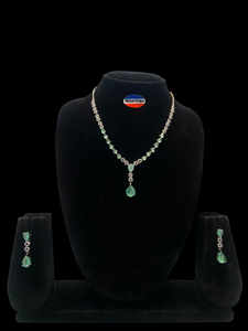 Conjunto de collar chapado en rodio de diamante americano para mujeres y niñas, enlace ostentoso de alta calidad, Natural para uso en bodas - Product Image 5