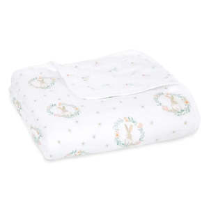 100% Cotton Printed Muslin Swaddle Blankets <b>Pink</b> White Queen Size Soft Comfortable Personalized Kids' Bedding with Soft <b>Fabric</b> - Product Image 1