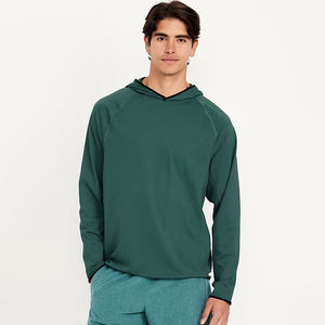 Sweat à capuche vert léger pour hommes pour l'hiver pour les entraînements de course ou de tenue décontractée avec impression numérique - Product Image 1