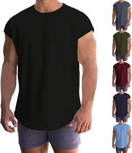 Camiseta de calle de algodón en blanco de alta calidad, camiseta de gran tamaño con hombros caídos, logotipo de impresión personalizado, camiseta de peso pesado para hombres - Product Image 1