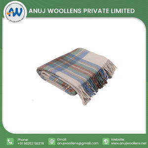 Recién llegado, diseño personalizado, suave Stewart, manta de lana azul silenciada, manta de tartán de lana reciclada - Product Image 4