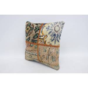 หมอนผ้าวูล Kantha 14x14นิ้วหลากสีลายวินเทจ - Product Image 4