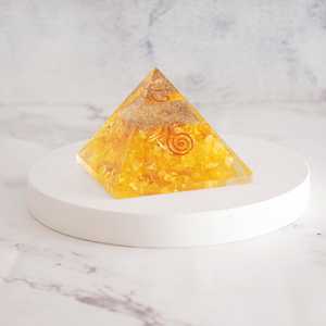 Vente en gros pyramide d'orgone citrine jaune de qualité supérieure Protection Feng Shui EMF Technique polie pour la guérison de la décoration intérieure - Product Image 4