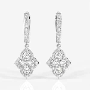 ต่างหูทอง18K แบบห้อยประดับเพชร - Product Image 5