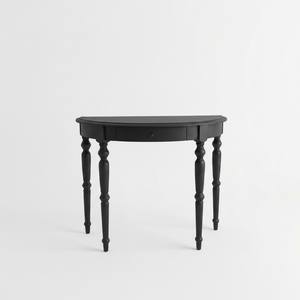 Mesa Redonda Media V2 Negra, Diseño Moderno para Sala de Estar, Muebles para el Hogar Ecológicos de Madera de Caucho y Roble - Product Image 1