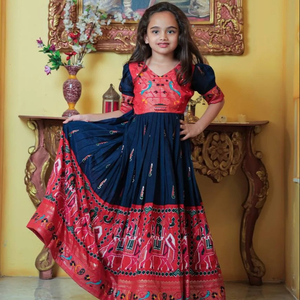 Lehenga choli salwar สำหรับผู้ใหญ่ชุดปาร์ตี้สไตล์ปากีสถานชุดคอลเลกชั่นแม่และลูกสาวทำจากผ้าไหม - Product Image 1