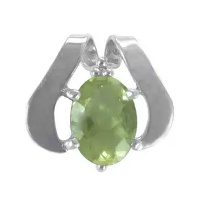 "Rhodium-Plated Geometric 925 Silver <b>Peridot</b> Pendant for Women 14K Gold Freshwater Pearl Sapphire Zircon Diamond Accent Stones" - Product Image 3