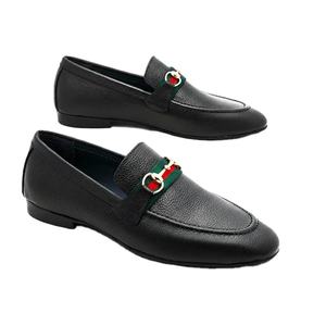 Zapatos Mocasines Formales de Negocios para Hombre, Hechos a Mano con Cuero Genuino, Alta Calidad, Negros, Todas las Tallas Disponibles, Zapatos de Boda - Product Image 1