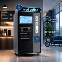 Distributeur automatique de café fraîchement moulu personnalisé et humanisé avec machine à glaçons et dispositif de bouchage automatique